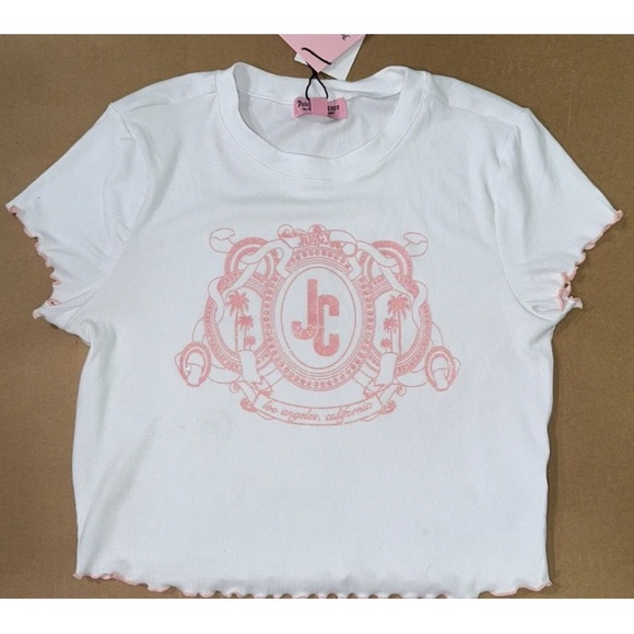 Juicy couture White and Pink Logo T-Shirt medium new - Picture 1 of 1